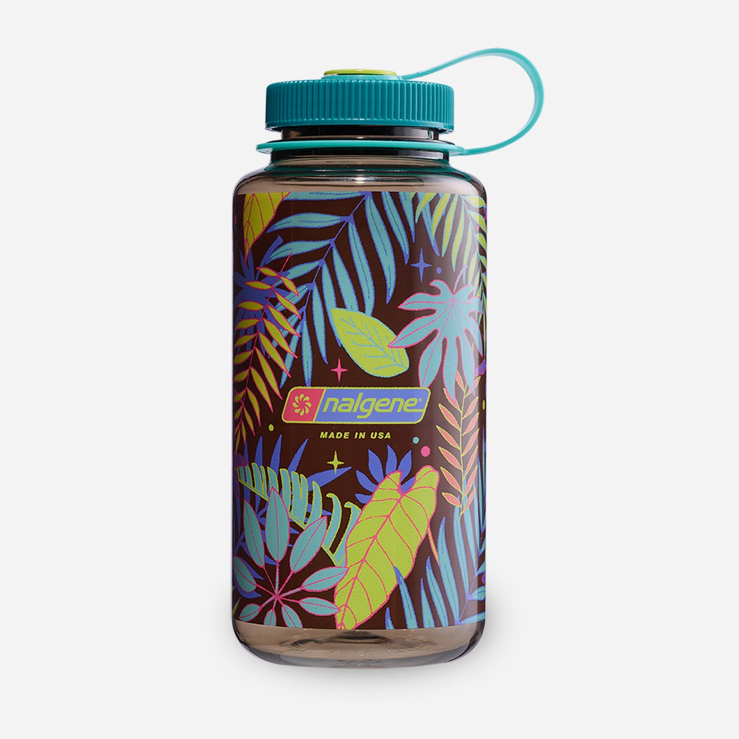 1L Wide Mouth Psychedelic Botanical Print Bottle