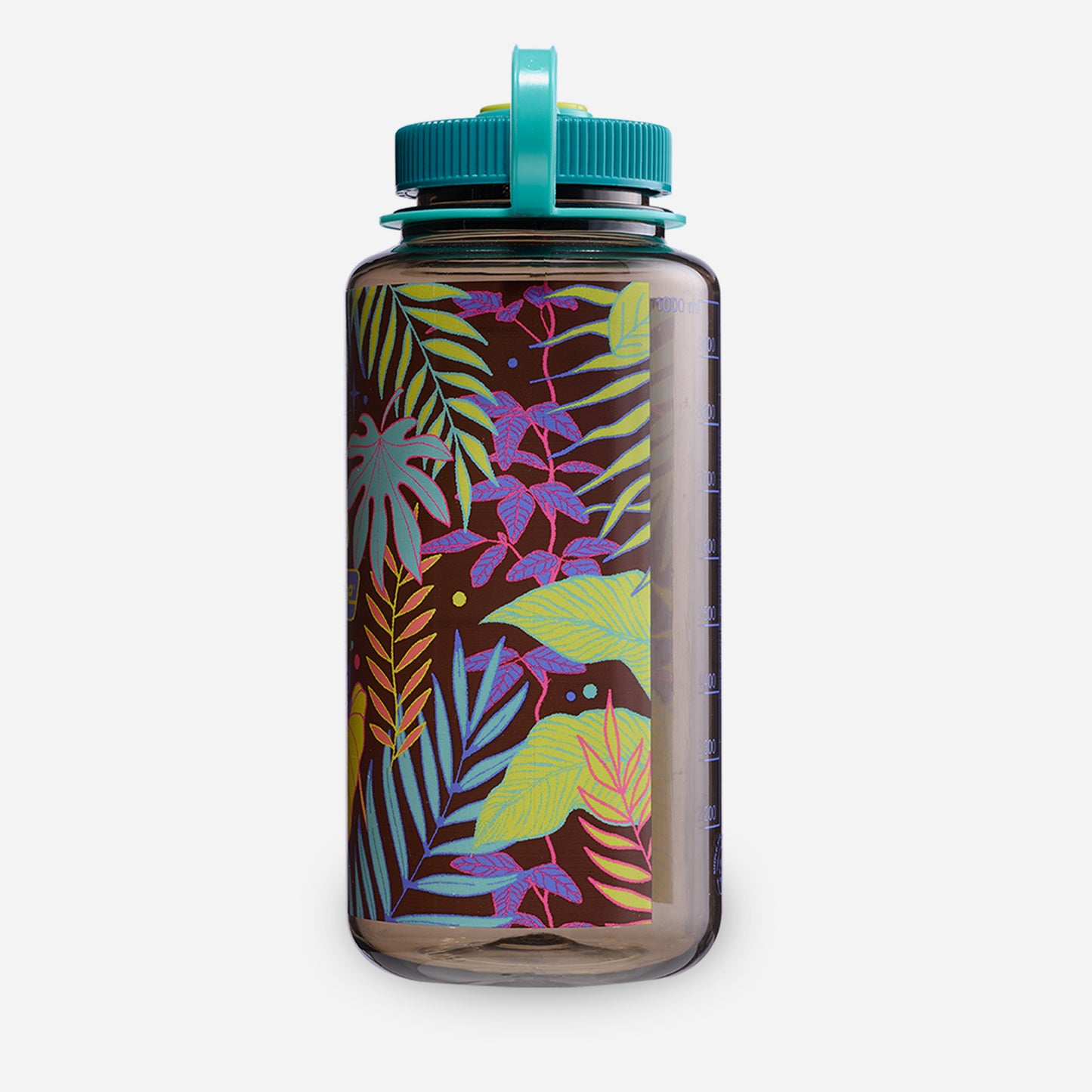 1L Wide Mouth Psychedelic Botanical Print Bottle