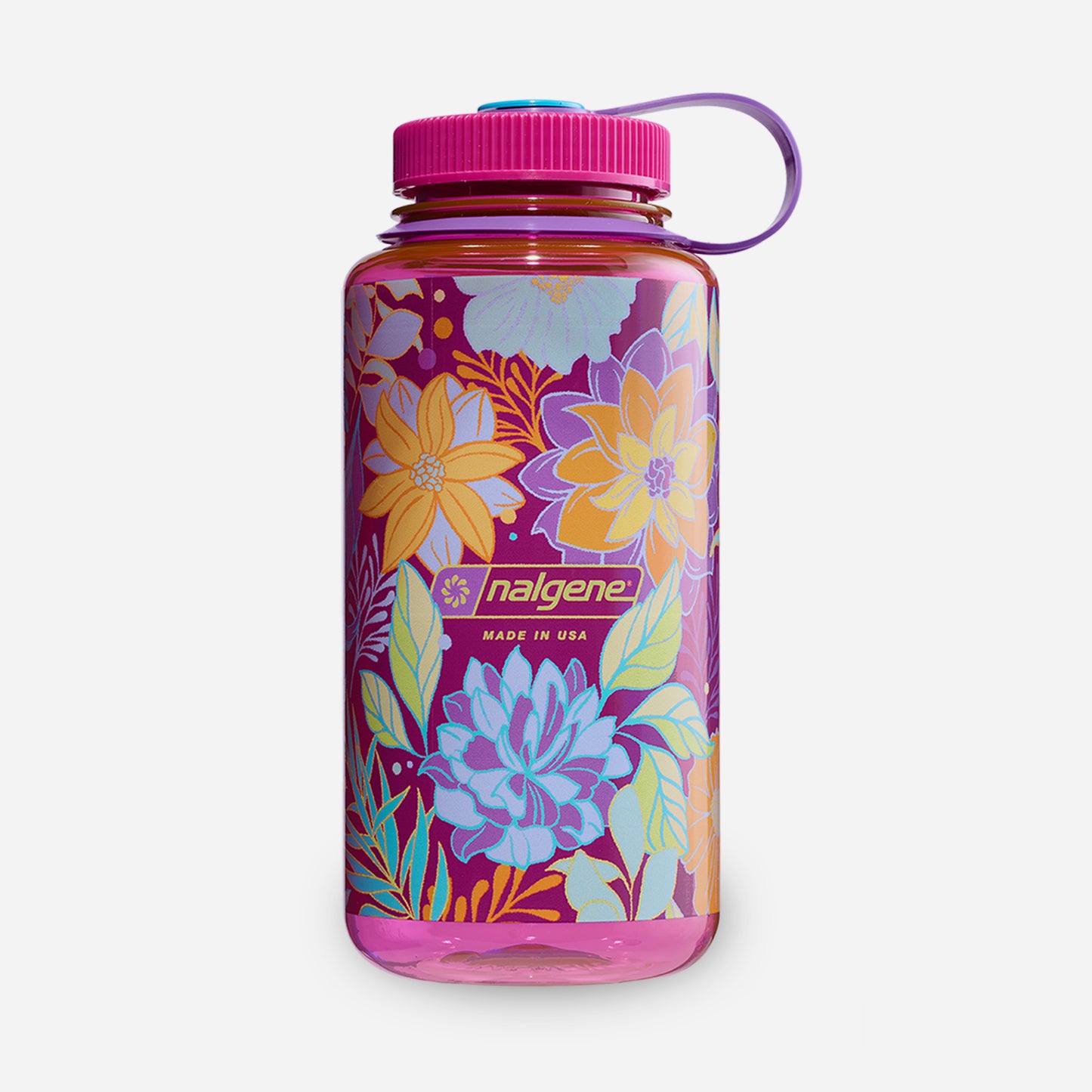 1L Wide Mouth Psychedelic Botanical Print Bottle