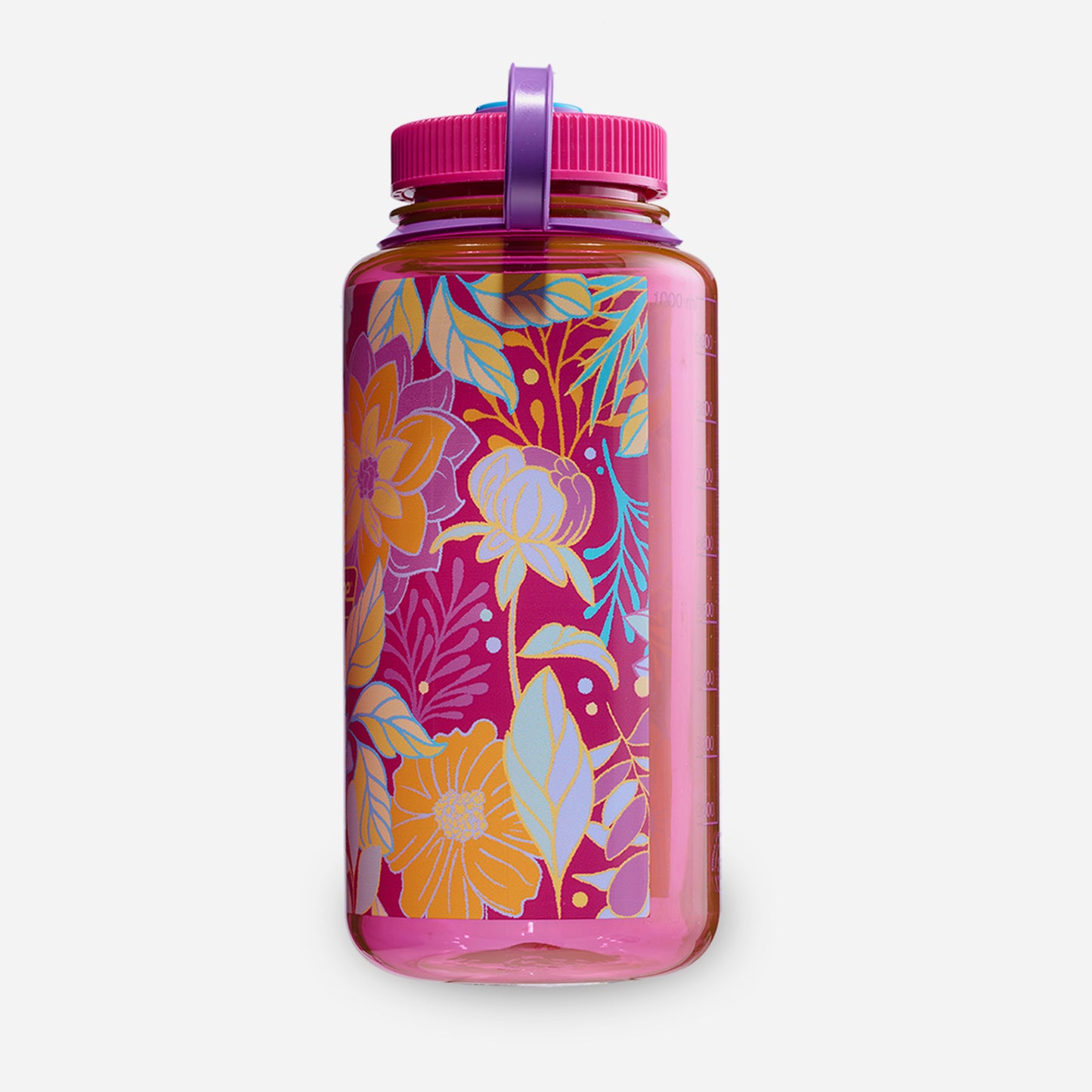 1L Wide Mouth Psychedelic Botanical Print Bottle