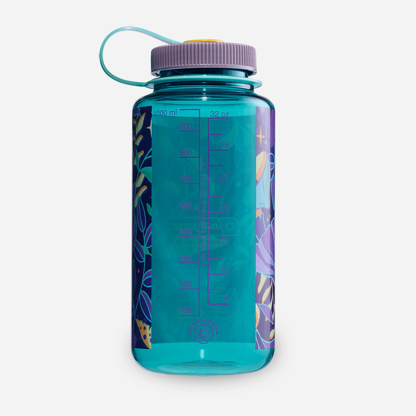 1L Wide Mouth Psychedelic Botanical Print Bottle