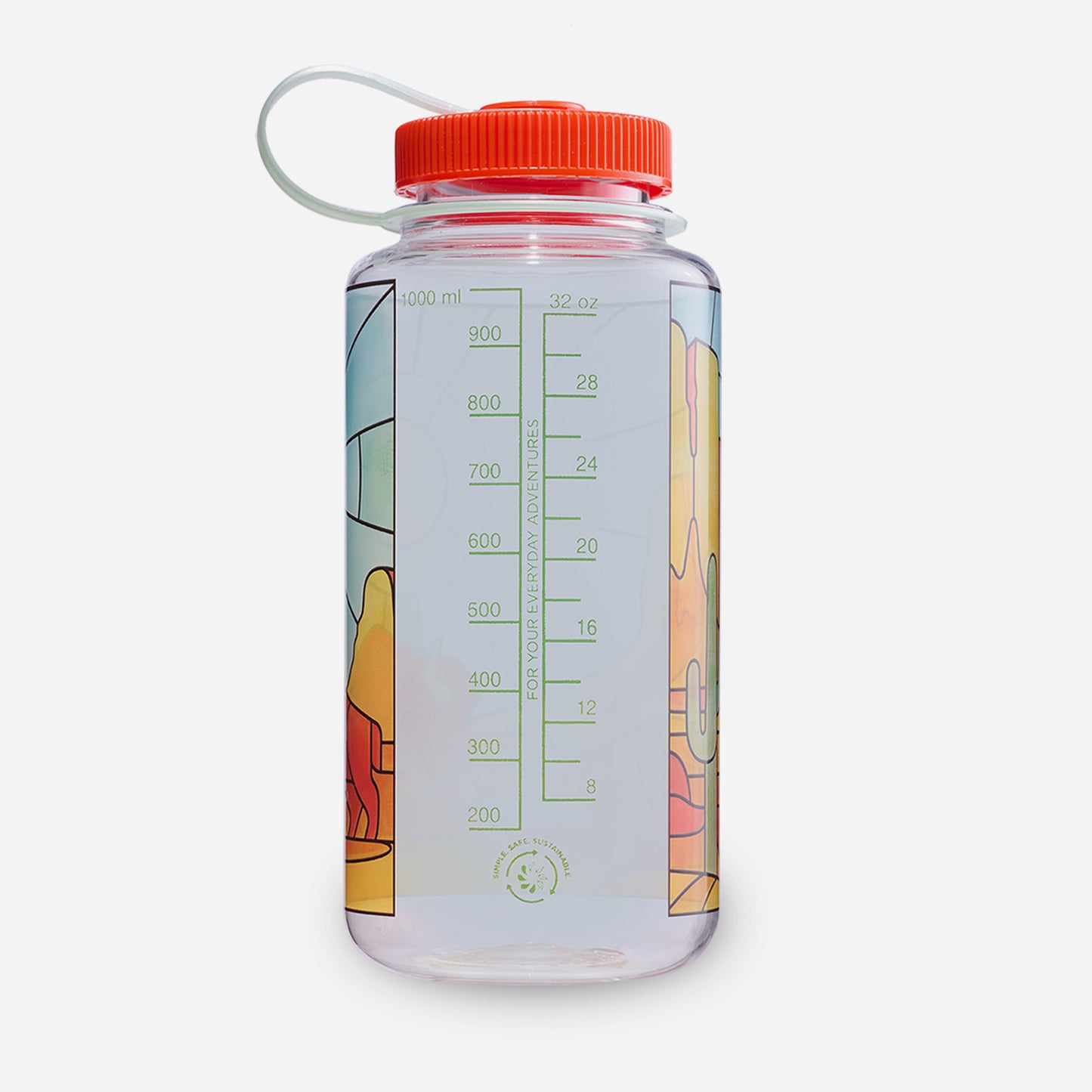 1L Wide Mouth Stained Glass Print Bottle