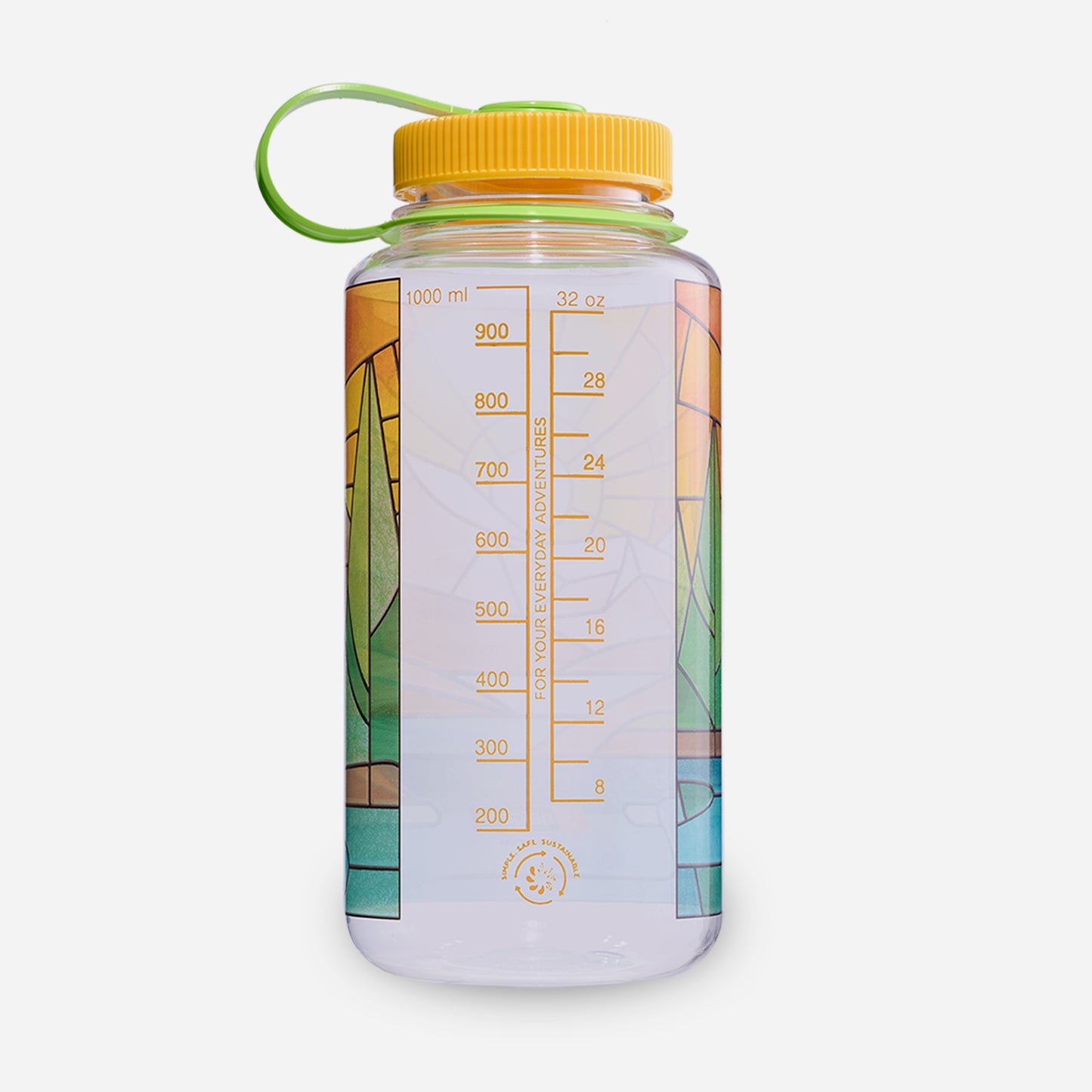 1L Wide Mouth Stained Glass Print Bottle