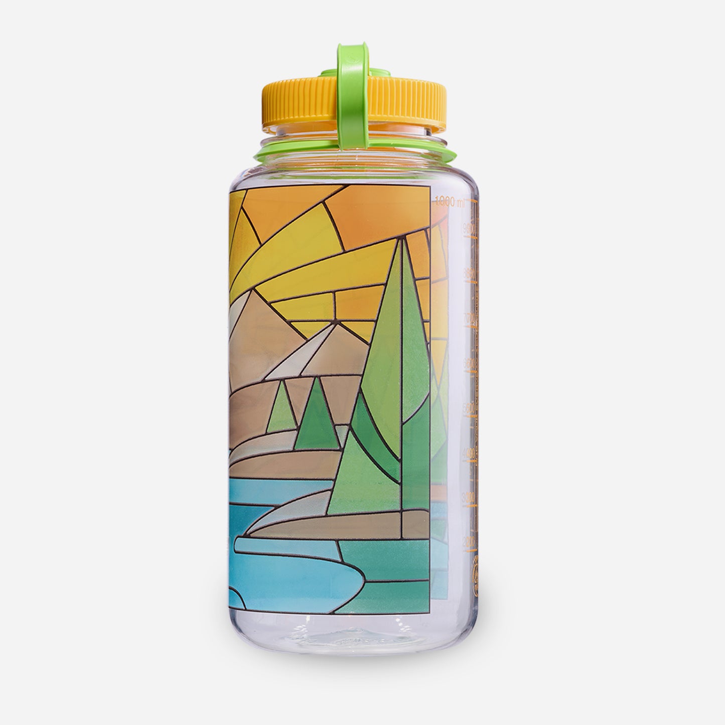 1L Wide Mouth Stained Glass Print Bottle