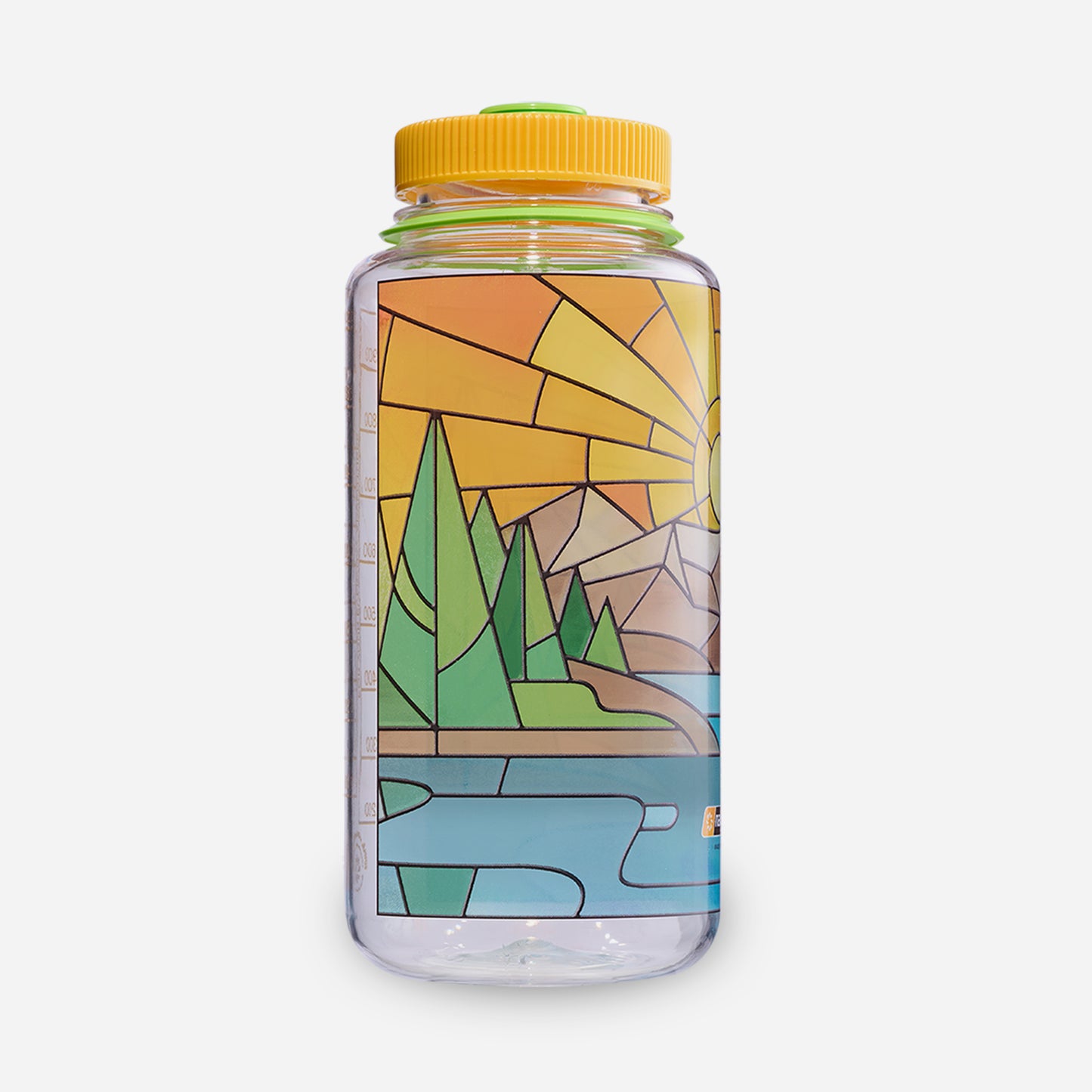 1L Wide Mouth Stained Glass Print Bottle
