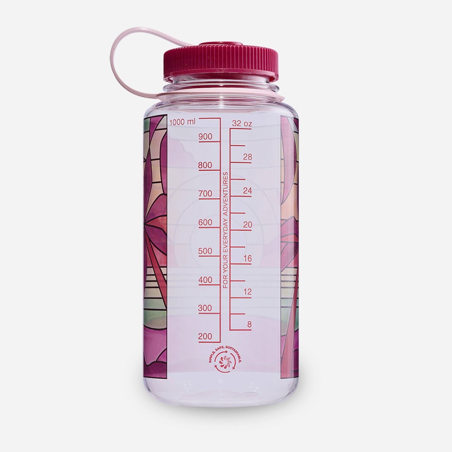 1L Wide Mouth Stained Glass Print Bottle
